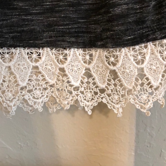 Black T-shirt w/ lace & a open back. - Picture 2 of 3